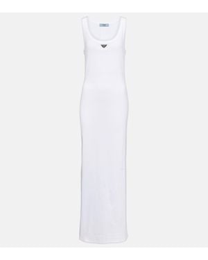 Prada Cotton Jersey Maxi Dress - White