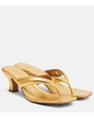 Paris Texas Sandalen Portofino 55 Aus Metallic-Leder - Natur