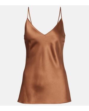 JOSEPH Top Clea Aus Seidensatin - Braun