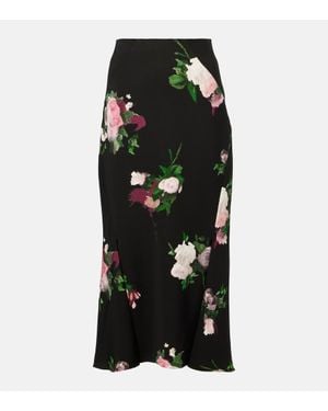 Erdem Floral Midi Skirt - Black