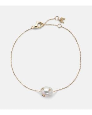 Mateo 14Kt Bracelet With Baroque Pearl And Diamonds - White