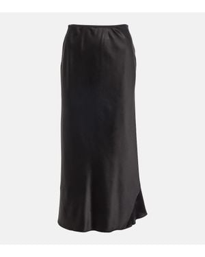 Dorothee Schumacher Sense Of Shine Silk-Blend Midi Skirt - Black