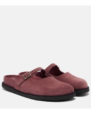 Birkenstock Slippers Maria Aus Veloursleder - Rot