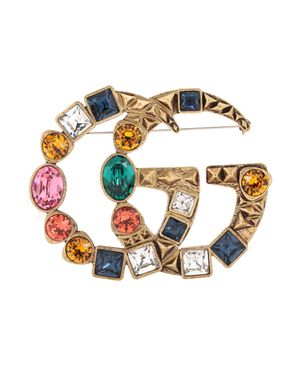 Gucci Ohrringe mit GG und Kristallen - Mehrfarbig