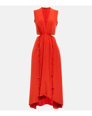 Altuzarra V-Neck Midi Dress - Red