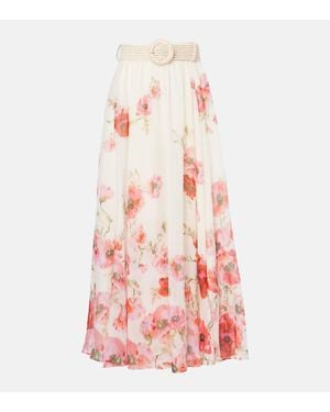 Zimmermann Falda Larga Lightburst De Algodon Y Seda - Multicolor