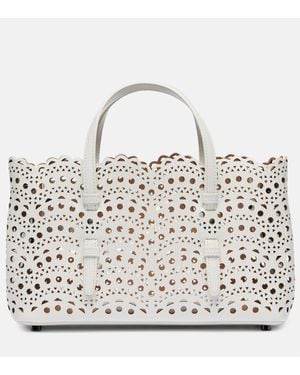 Alaïa Mina 25 Vienne Wave Small Leather Tote Bag - Metallic