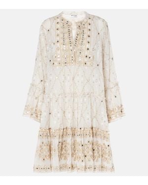 Juliet Dunn Mosaic Printed Cotton Midi Dress - Natural