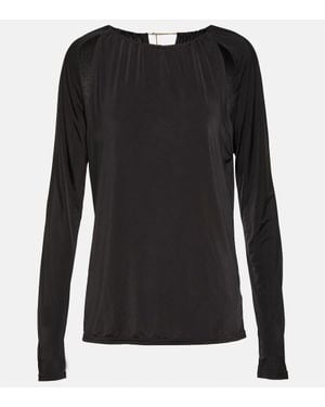 Victoria Beckham Cutout Ruched Top - Black