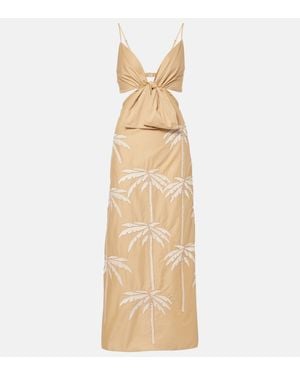 Johanna Ortiz Sea Swirl Tie-detail Cutout Midi Dress - Natural