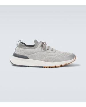 Brunello Cucinelli Sneakers Aus Strick - Weiß