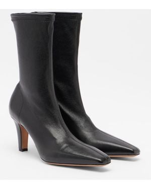 Paris Texas Belle 75 Leather Ankle Boots - Black