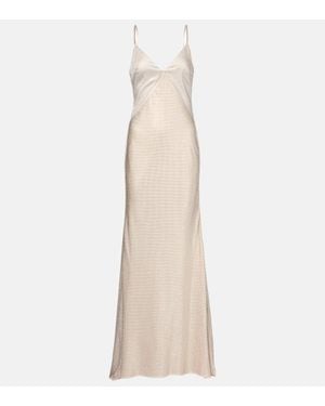 Roland Mouret Robe Aus Satin Mit Kristallen - Natur