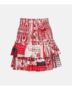 Isabel Marant Naomi Shirred Printed Cotton Miniskirt