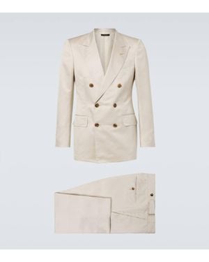 Tom Ford Silk And Linen Twill Suit - Natural