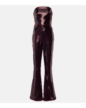 Safiyaa Myrine Sequined Strapless Jumpsuit - Purple