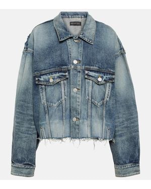 Balenciaga Deconstructed Panelled Denim Jacket - Blue