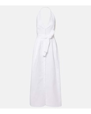 Max Mara Cotton-Blend Gabardine Maxi Dress - White