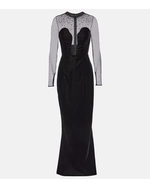 Miss Sohee Vestido De Fiesta De Terciopelo Adornado - Negro