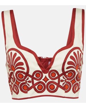 La DoubleJ Cropped-Top Baia aus einem Baumwollgemisch - Rot