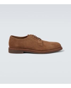 Brunello Cucinelli Schnuerschuhe Aus Veloursleder - Braun