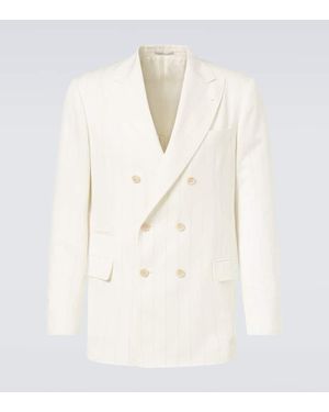 Brunello Cucinelli Anzugjacke Aus Wolle Und Baumwolle - Weiß