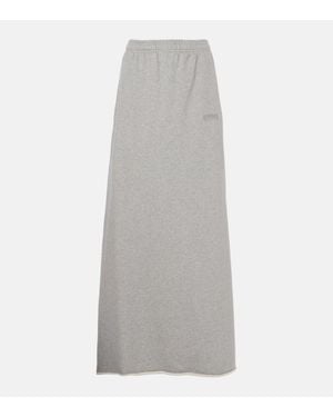 Vetements Molleton Cotton-Blend Maxi Skirt - Grey