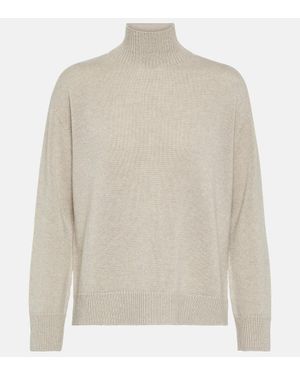 Max Mara Pull A Col Roule Tahiti En Cachemire - Blanc