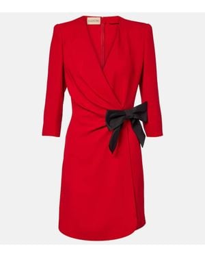Valentino Bow-Detail Silk Minidress - Red