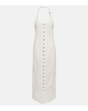 Courreges Abito Midi Di Jeans Multiflex - Bianco