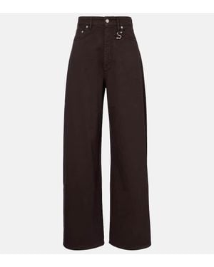 Sportmax Siamese Mid-Rise Wide-Leg Jeans - Brown