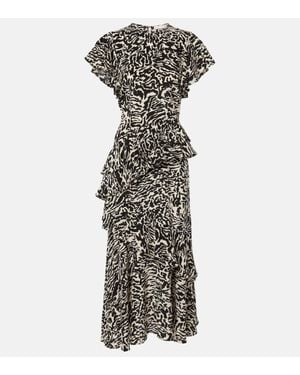 Ulla Johnson Amaia Silk Crepe De Chine Midi Dress - White