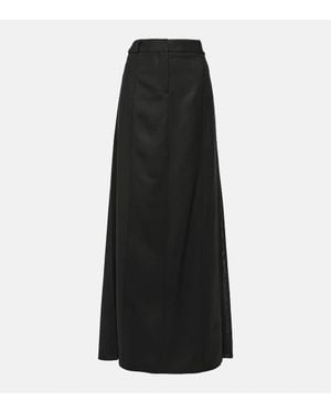 Victoria Beckham Wool-Blend Maxi Skirt - Black