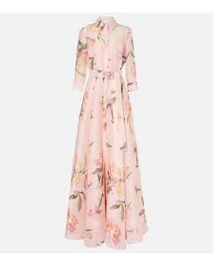 Carolina Herrera Floral Silk Gown - Pink