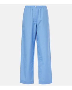 Miu Miu Weite Hose Aus Baumwolle - Blau