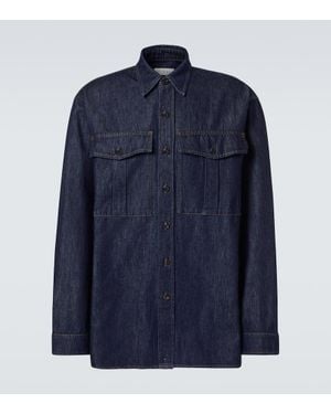 Dries Van Noten Chemise En Denim De Coton - Bleu