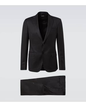 ZEGNA Traje De Lana Y Mohair - Negro