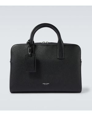 Giorgio Armani Leather Briefcase - Black