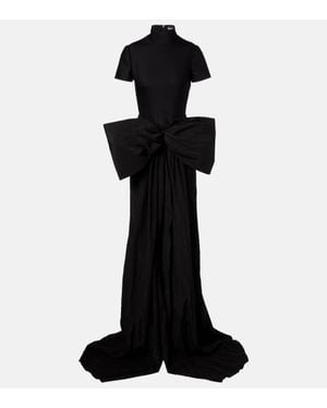 David Koma Bow-Detail Gown - Black