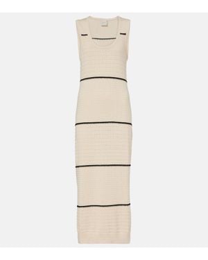 Varley Scott Striped Cotton Midi Dress - Natural