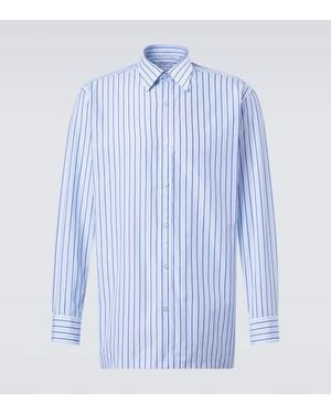 Charvet Chemise Rayee En Coton - Bleu