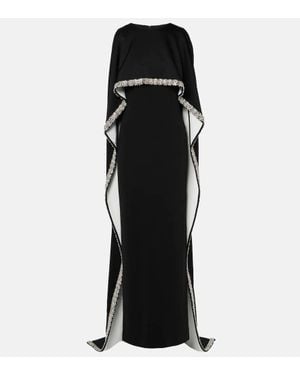 Roland Mouret Embellished Satin Crepe Gown - Black
