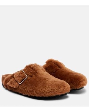 Birkenstock Mules Boston En Shearling - Marron