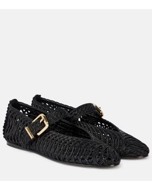 Zimmermann Ballerinas Reef Aus Raffiabast - Schwarz