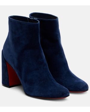 Christian Louboutin Turela 85 Suede Ankle Boots - Blue