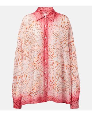 Dries Van Noten Printed Silk Shirt - Pink