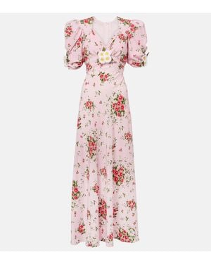 Rodarte Floral Silk Cocktail Dress - Pink