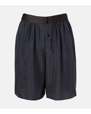 Lemaire High-Rise Bermuda-Shorts Aus Seide - Blau