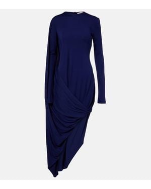 Sportmax Ariete 1234 Draped Jersey Maxi Dress - Blue