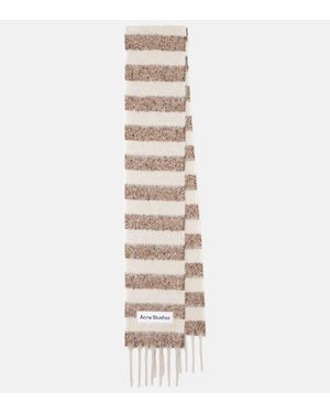 Acne Studios Bufanda De Mezcla De Lana A Rayas - Blanco